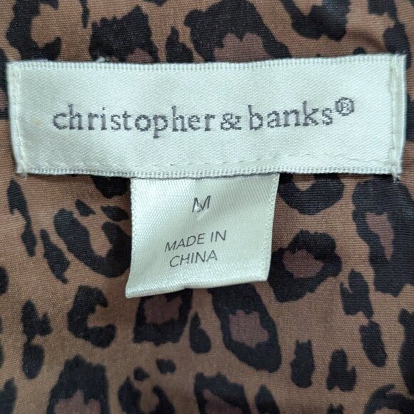 Christopher & Banks Women's Blazer Jacket M Button Down Brown Tapestry Style - Picture 7 of 8